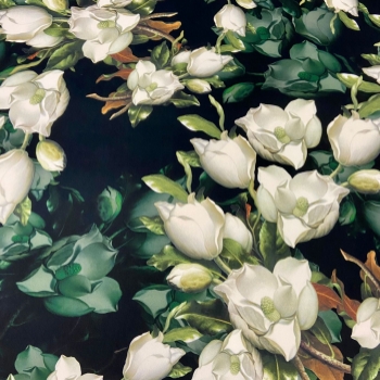 White Flowers Welur Drukowany